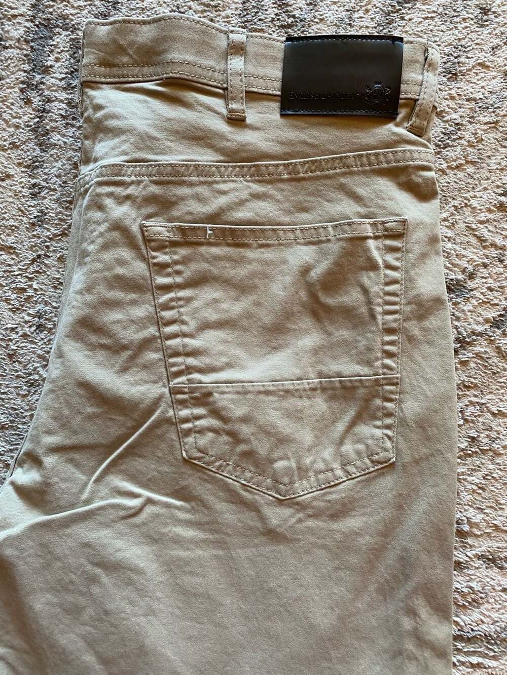 English Laundry Men's Beige 5-Pocket Slim Fit, Size 38x29